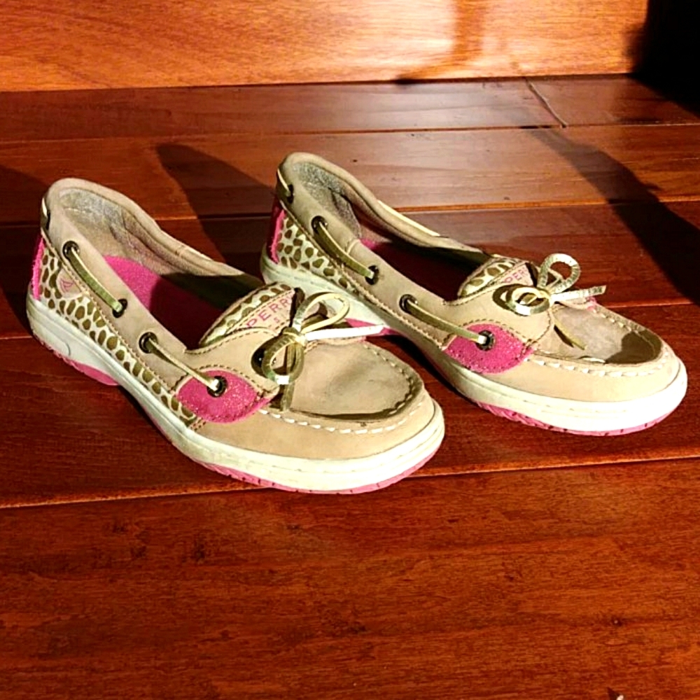 Girl's Pink & Tan  Angelfish Sperrys